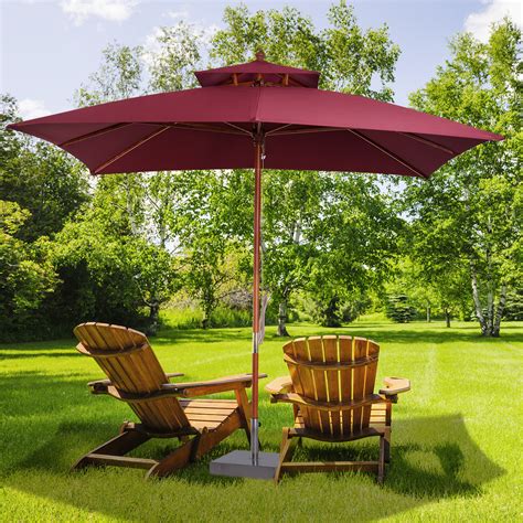 xm patio garden sun umbrella sunshade folding bamboo parasol
