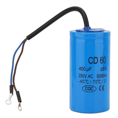 cd run capacitor  wire lead  ac uf hz  motor start motor air compressor