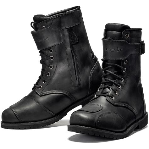 black heritage wp motorcycle boots short leather paddock bike ebay