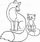 Fox Coloring Baby Pages Cute Foxes Drawing Printable Mother Cartoon Kitsune Red Narwhal Adults Fennec Color Kids Realistic Getcolorings Family sketch template