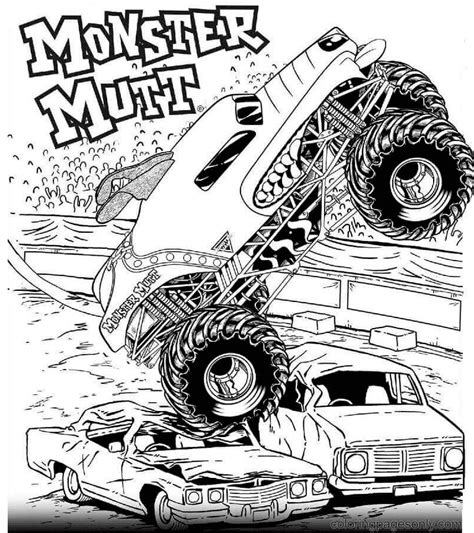 monster mutt truck coloring page  printable coloring pages