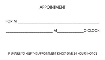 appointment card templates