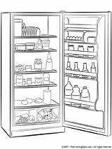 Refrigerator Coloring Pages Colouring Kids sketch template