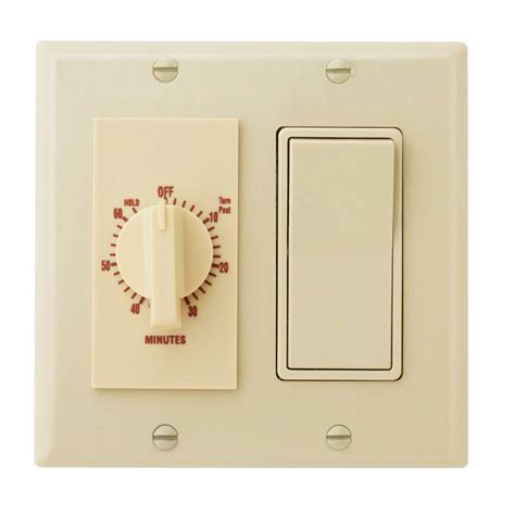 broan nutone  minute  wall dial timer  rocker switch ivory   home depot