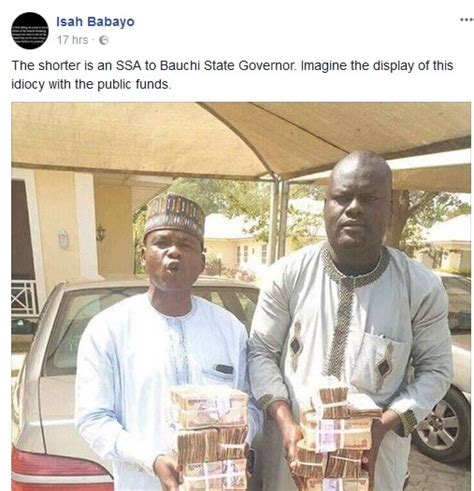 governor mohammed abubakar s aide poses with huge cash