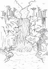 Waterfall Sketsa Pemandangan Terjun Rainforest Drawings Rysunki Mudah Kolorowanki Sztuka Dyp Gunung Inspirasi Wodospady Pomysły Ołówkiem Artystyczne Krajobraz Rysowanie Szkice sketch template