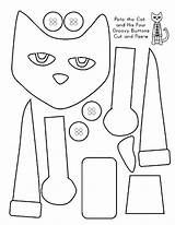 Pete Cat Coloring Cut Buttons Paste Groovy Four His Printable Worksheets Printables Activities Book Crafts Craft Eyes Pages Preschool Activity sketch template
