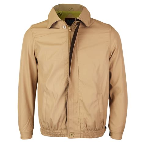 mens microfiber golf sport water resistant zip  windbreaker jacket benny khaki brownxl