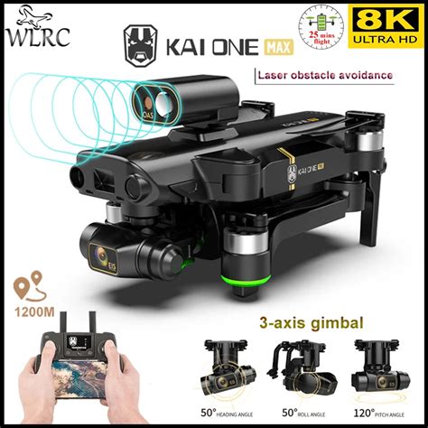 wlrc  kai  pro max  drone gps professional hd dual camera  axis gimbaljpg