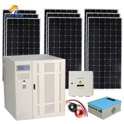 complete  grid solar system kw stand  battery home solar power