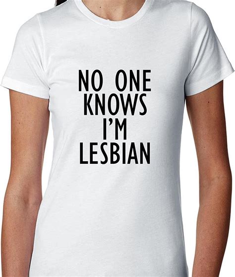 no one knows i m lesbian women s cotton t shirt clothing