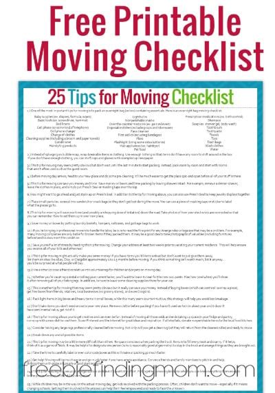 tips  moving    printable moving checklist