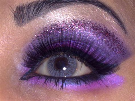 love makeup safira purple glitter makeup