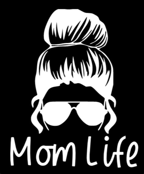 Mom Life Messy Bun Sunglasses Mom Customizable Vinyl Car Decal Etsy