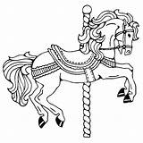 Horse Coloring Pages Carousel Paint Clydesdale Horses Sketch Adults Getcolorings Template Printable Color Paintingvalley sketch template