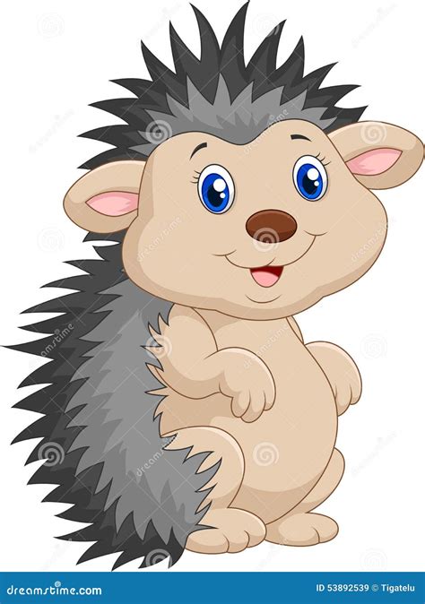 adorable hedgehog cartoon  standing stock vector image