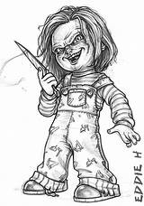 Chucky Drawing Horror Drawings Scary Doll Halloween Tattoo Movie Cartoon Sketch Deviantart Coloring Characters Tattoos Eddieholly Desenhos Pencil Sketches Draw sketch template