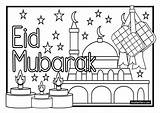 Colouring Raya Ramadan sketch template