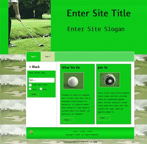 golf templates   plr website template