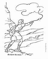 Goliath Saul Fiery Furnace Colouring Slingshot Raisingourkids Bezoeken Coloringhome sketch template