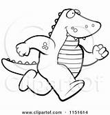 Alligator Cartoon Clipart Upright Running Thoman Cory Outlined Coloring Vector 2021 sketch template