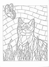 Mosaic Coloring Pages Animal Color Mystery Number Kids Animals Cat Print Printable Butterfly Mosaics Glass Stained Patterns Getcolorings Getdrawings Books sketch template