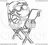 Actor Reading Clipart Script Directors Chair Cartoon Child Vector Royalty Toonaday Ron 2021 sketch template