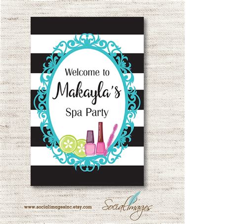 spa party  sign        digital file