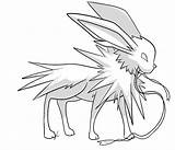 Jolteon Coloring Pages Pokemon Lines Ribbon Drawings Getcolorings Deviantart sketch template