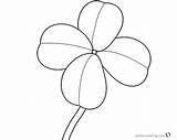 Coloring Pages Clover Lineart Leaf Four Simple Printable Kids sketch template