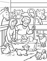 Kerst Kleurplaten Nativity Bezoeken Kerstmis sketch template