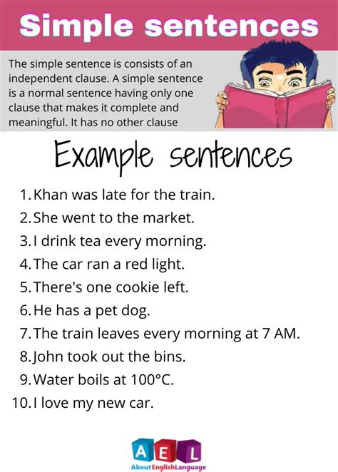 simple sentences examples  simple sentences learn english
