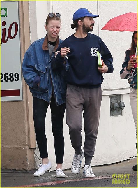 Photo Shia Labeouf Wife Mia Goth Get Caught In The Rain 03 Photo