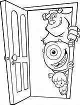 Coloring Door Inc Monsters Boo Monster Mike Sulley Pages Front Sullivan Wazowski Disney Doors Para Colorear Color James Dibujos Ink sketch template