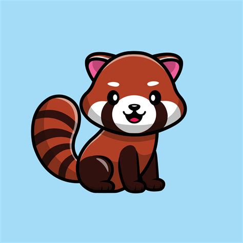 cute red panda cartoon vector icon illustration  vector art