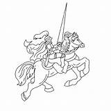 Ridders Ridder Paard Mittelalterlich Lans Ausmalbilder sketch template