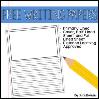 primary lined writing papers distance learning freebie  erica bohrer