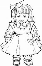 Coloring Baby Doll Cute Via sketch template