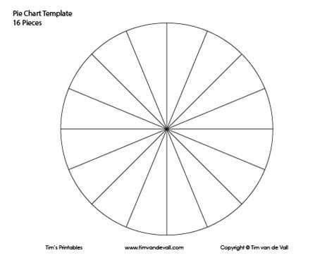 pie chart template  pieces tims printables