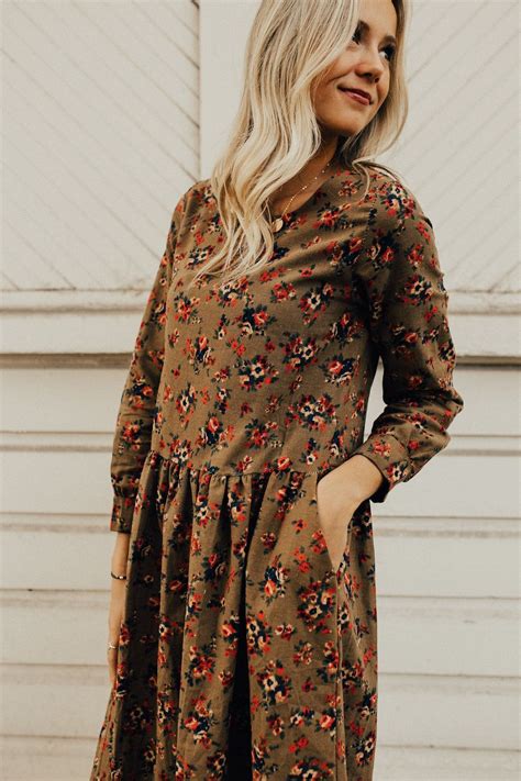 floral fall dress with pockets roolee dresses fashion