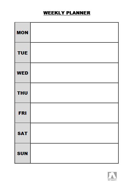 simple weekly planner stuck  place organising