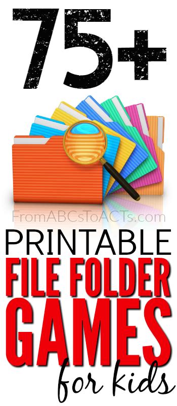 printable file folder games  kids file folder games folder