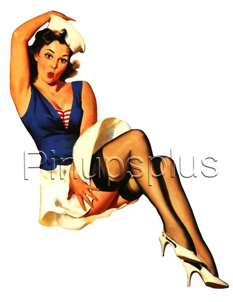 50s retro nautical pinup waterslide decal s424 by