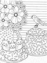 Coloring Pages Cute Adult Cup Cat Colouring Cats Books Para Sheets Book Grown Ups Escolha Pasta Colorir sketch template