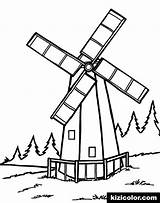 Windmill Coloring4free Getdrawings Windmills Netherlands Designlooter sketch template