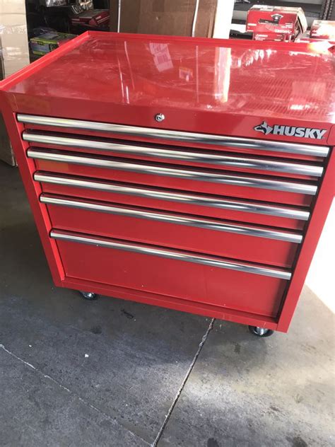 Husky 36 In W 6 Drawer Deep Tool Chest Cabinet In Gloss Red For Sale