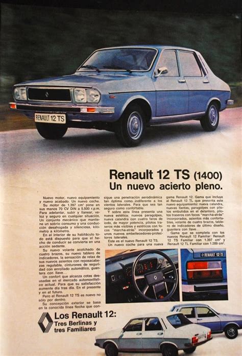 Antiguo Anuncio Del Renault 12 Ts De 1971 Revista Hola