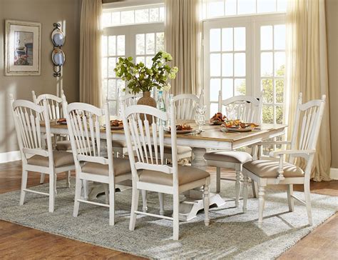 hollyhock distressed white dining room set  homelegance   coleman furniture
