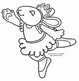 Coloring Bunny Ballerina Easter Pages Bunnies Tuesday sketch template