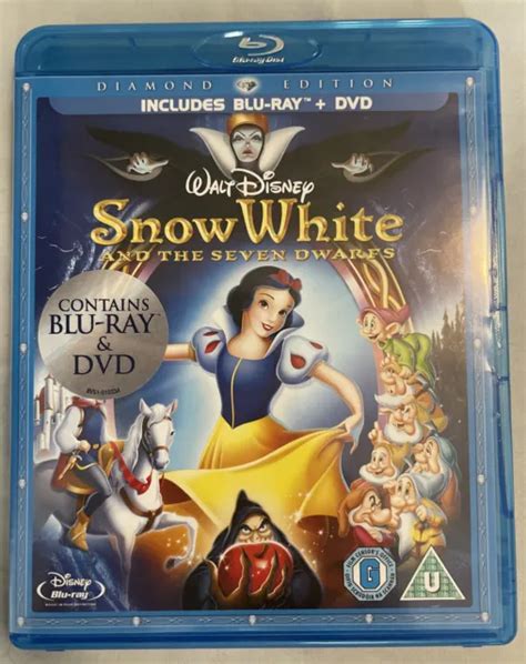 Snow White And The Seven Dwarfs Walt Disney 2 Disc Blu Ray 1 Disc Dvd £